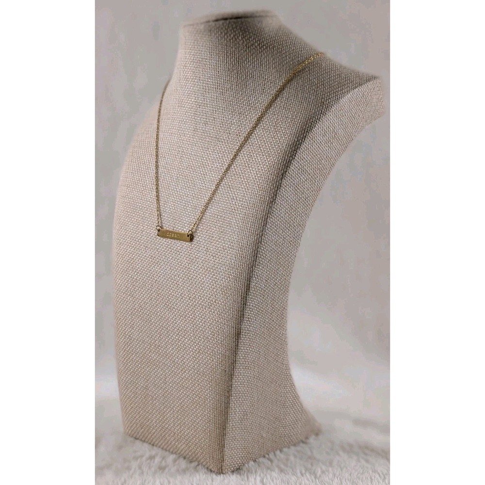 Jour and Nona "Dream" Gold Tone‎ Bar Necklace Minimalist Inspirational